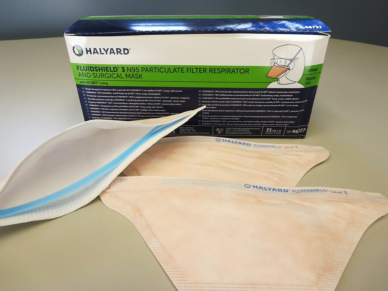 46727 Halyard® FluidShield 3 N95 Respirator Surgical Masks